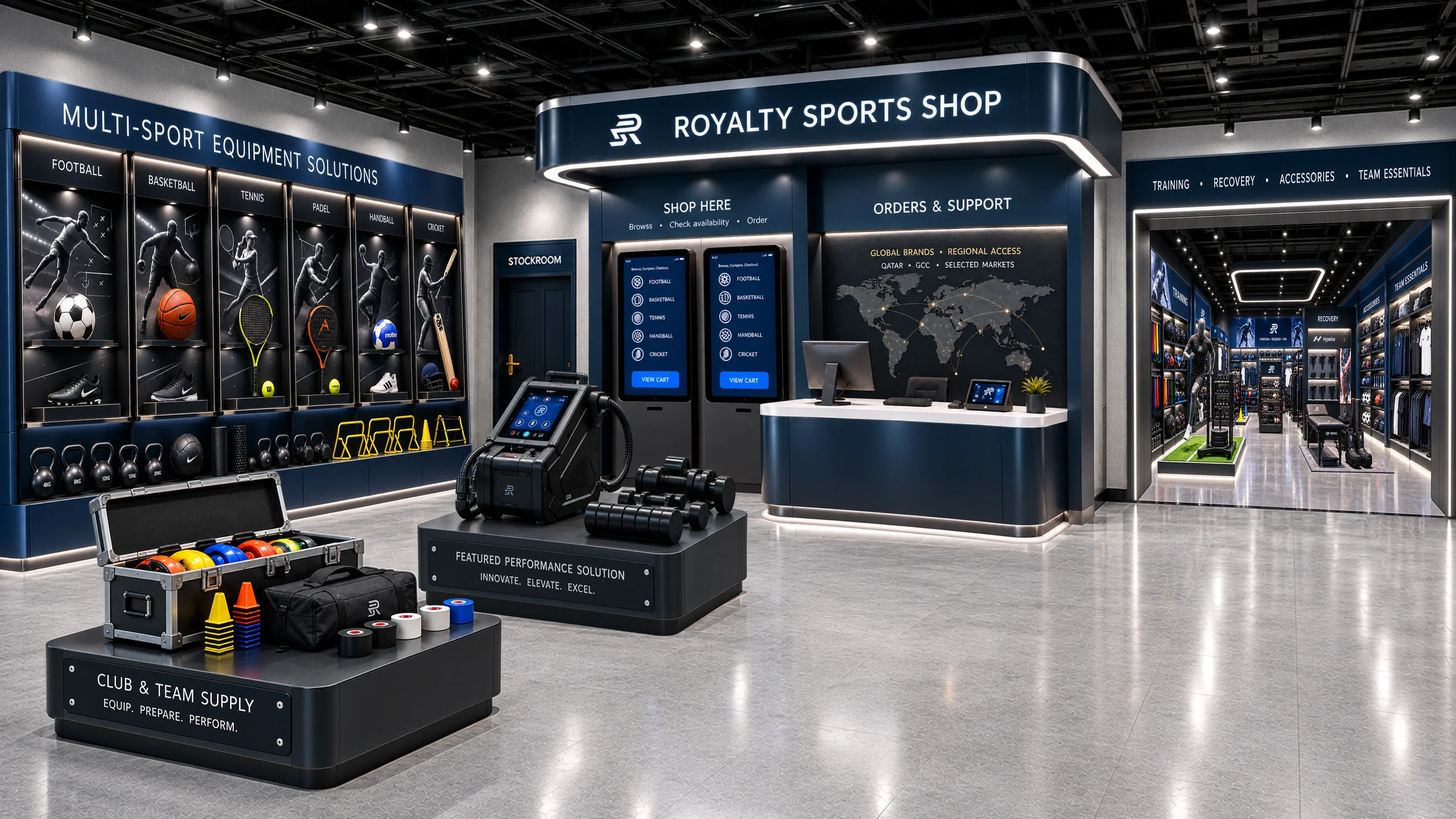 The Royalty Sports Shop floor.